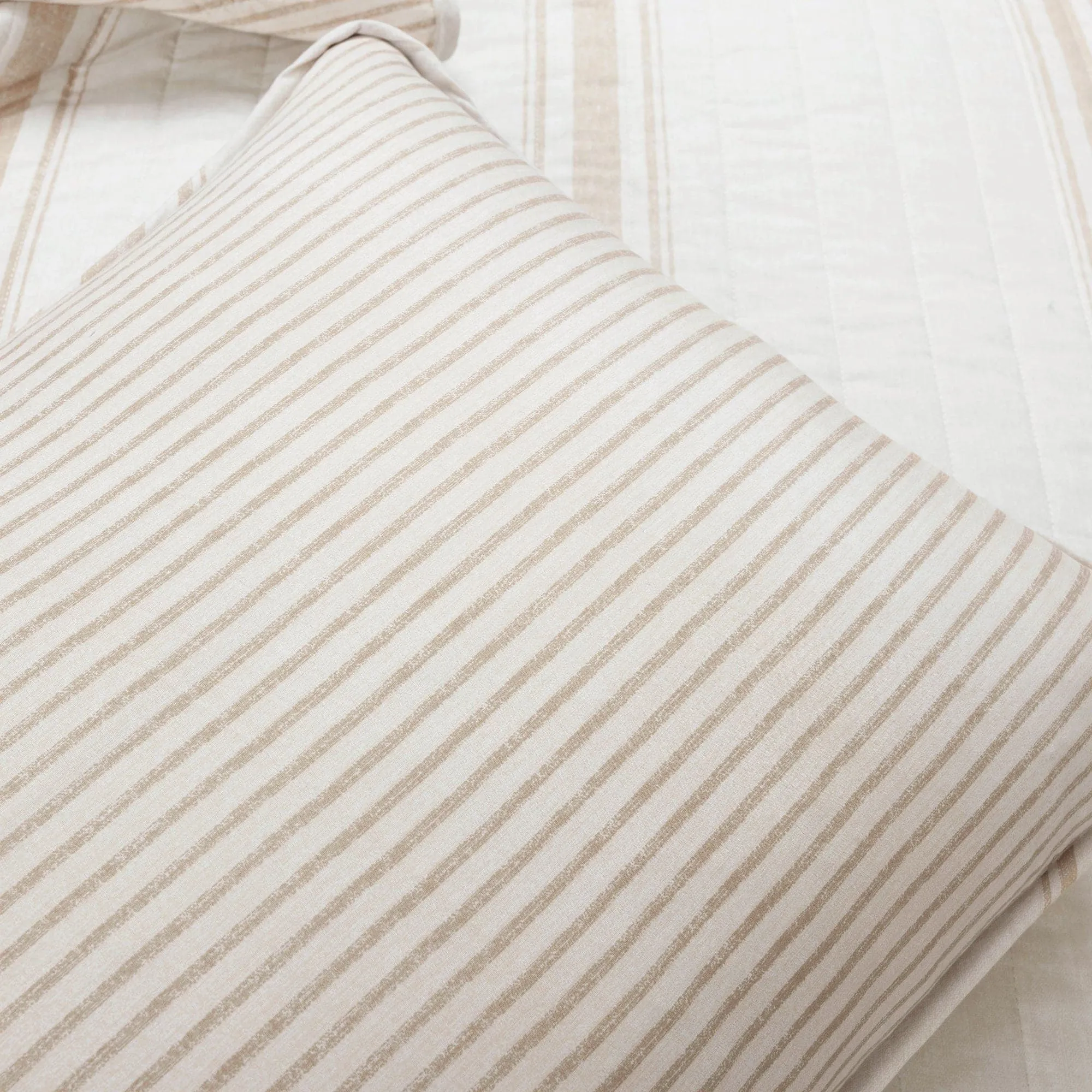 Farmhouse Stripe Reversible Cotton Quilt Set