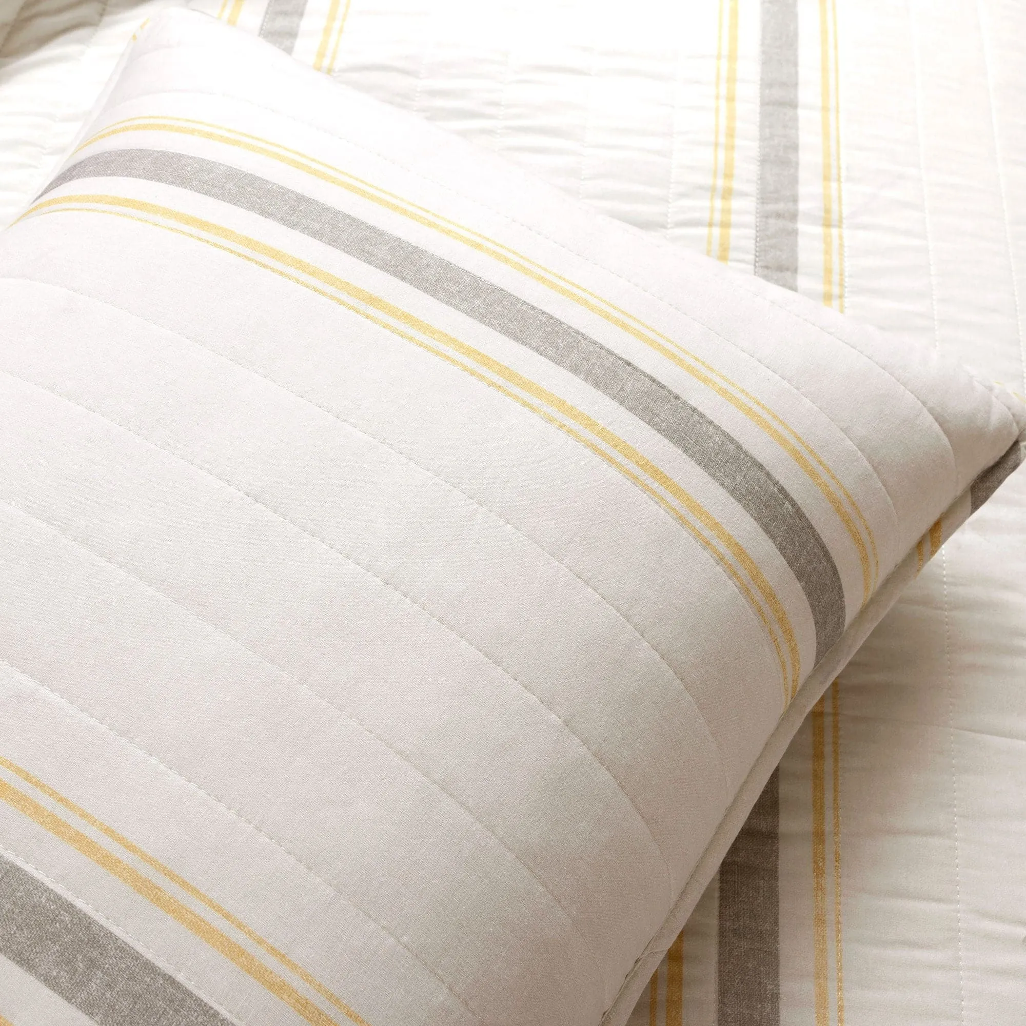 Farmhouse Stripe Reversible Cotton Quilt Set