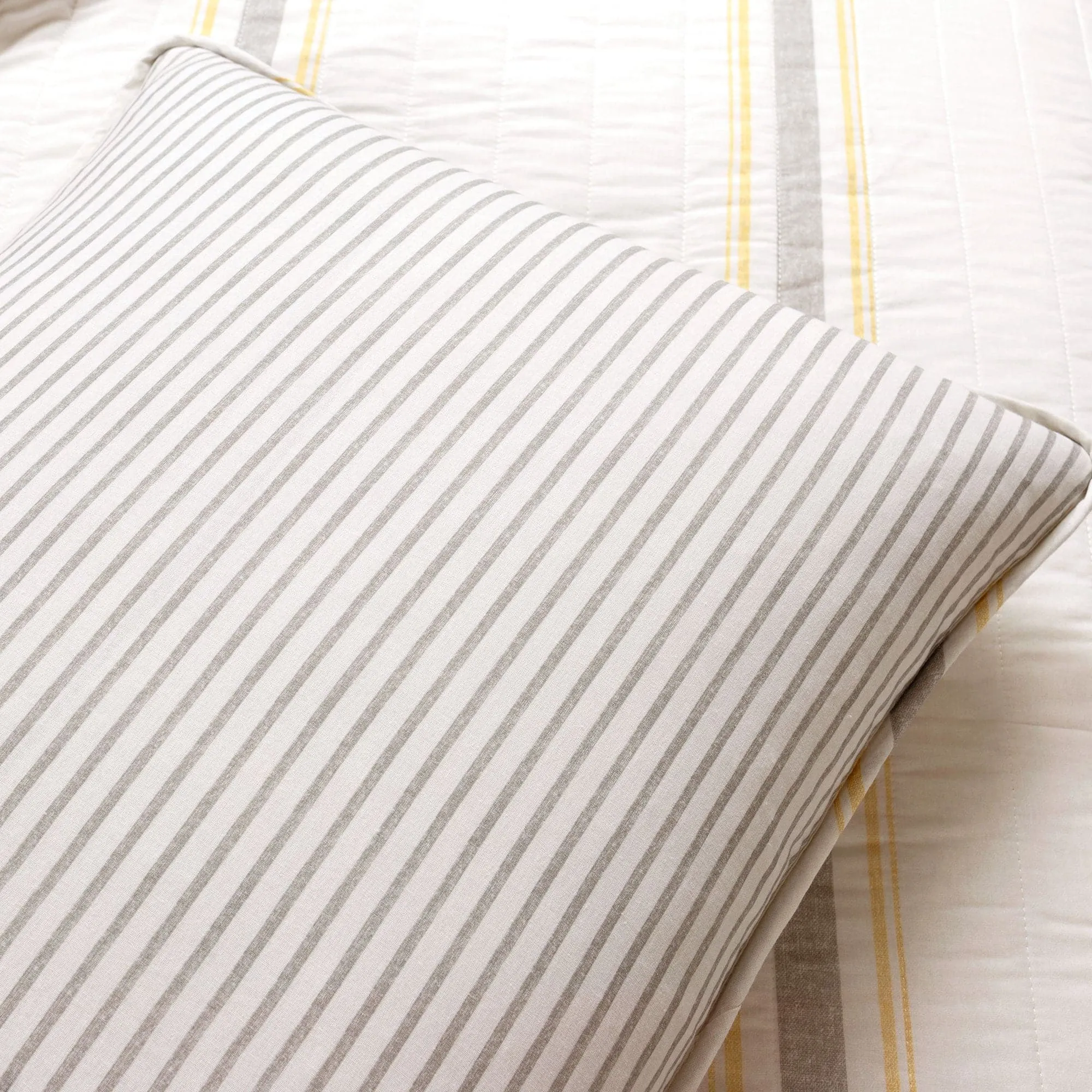 Farmhouse Stripe Reversible Cotton Quilt Set