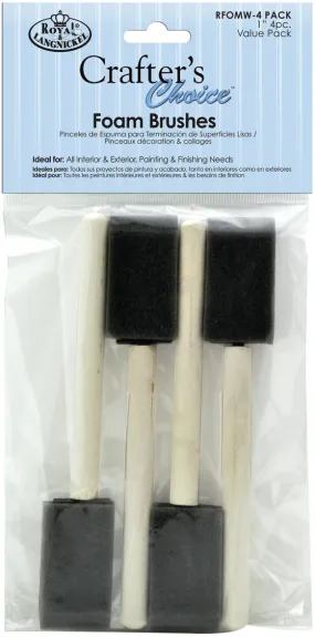 Foam Brushes 4/Pkg - 1" Width