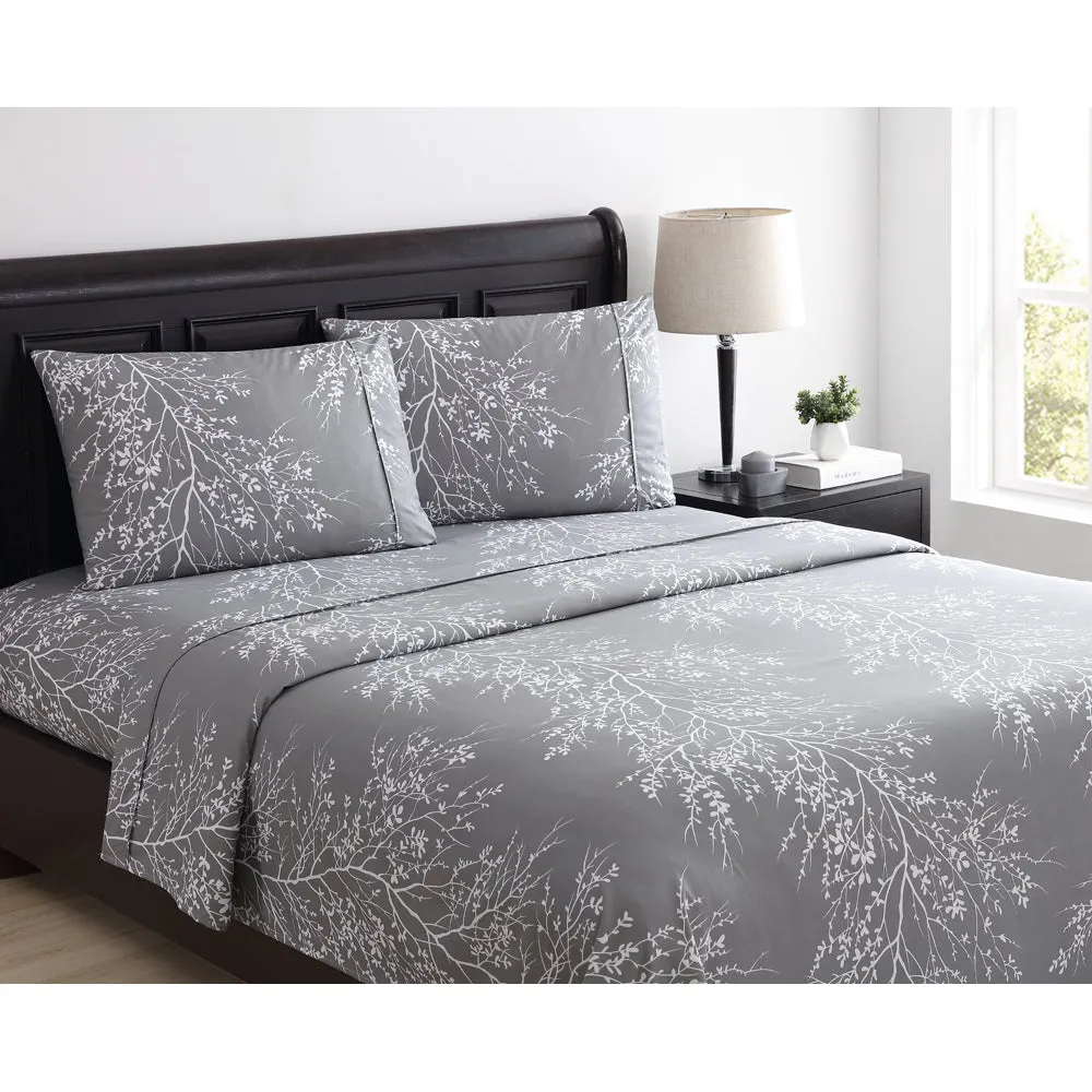 Foliage Microfiber Bed Sheet Set