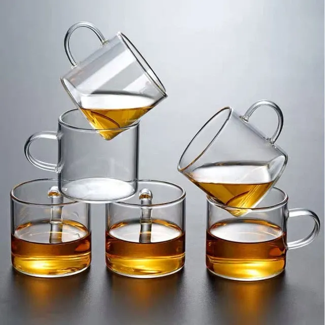 Glass Teapot Wood Handle Tea Ceremony Transparent Set Cup