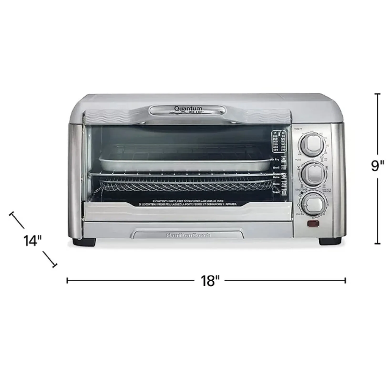 Hamilton Beach 31350 Quantum Air Fryer Toaster Oven, Stainless Steel