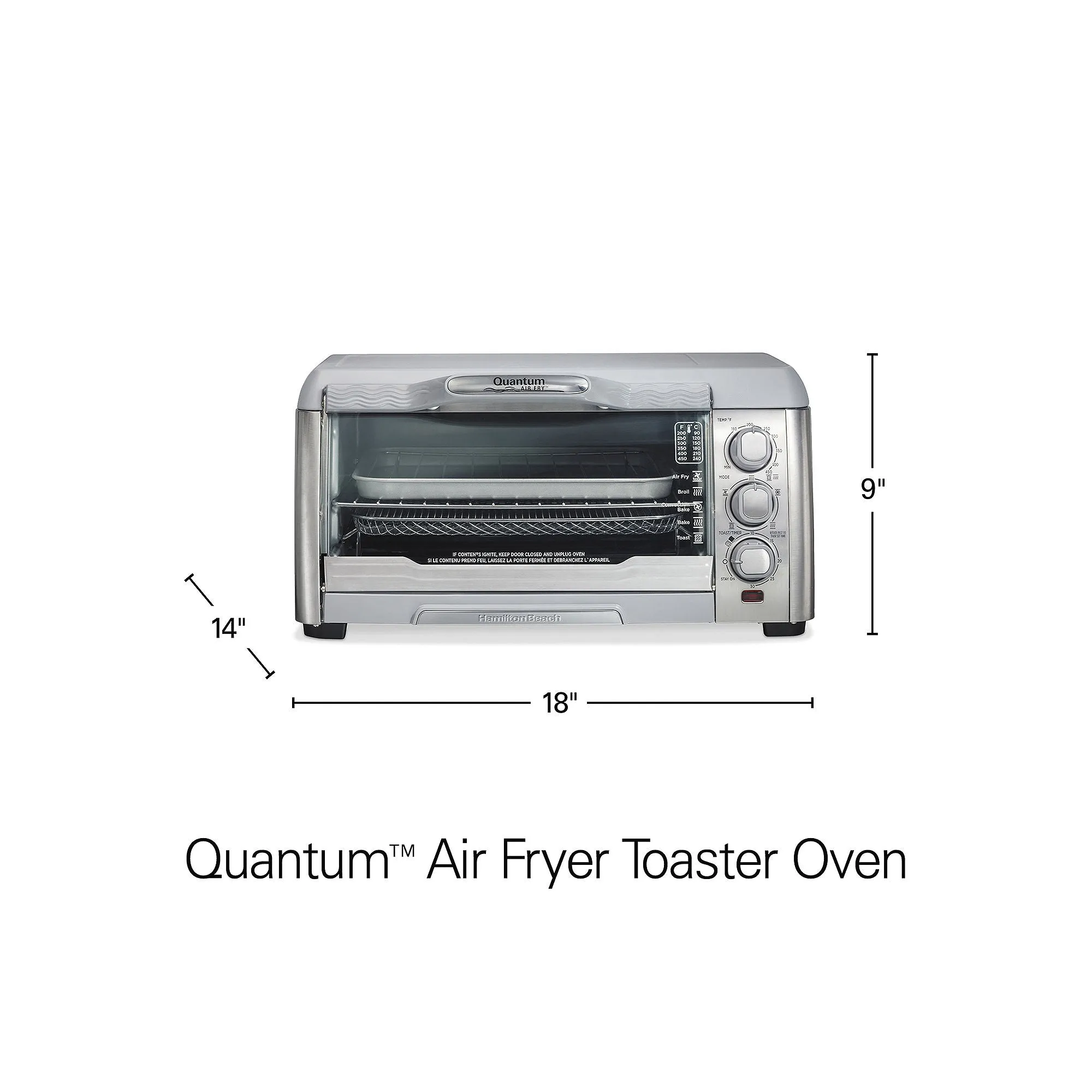 Hamilton Beach 31350 Quantum Air Fryer Toaster Oven, Stainless Steel