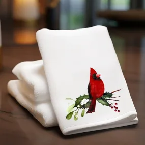 Holiday Cardinal Finger Towel for Nature Lovers