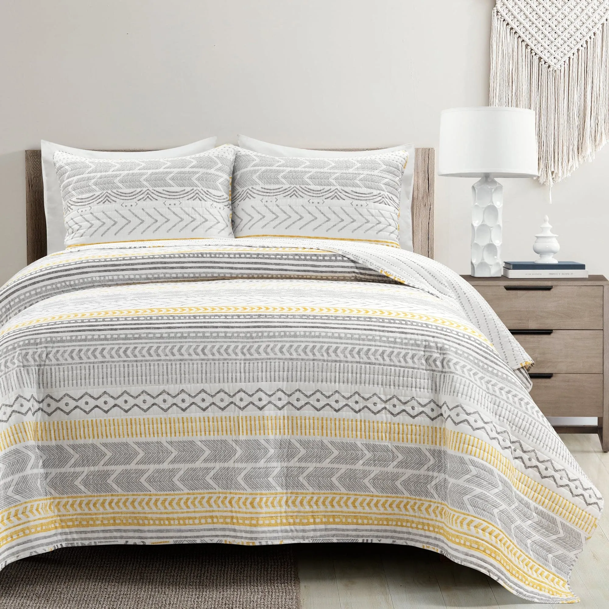 Hygge Geo Quilt 3 Piece Set