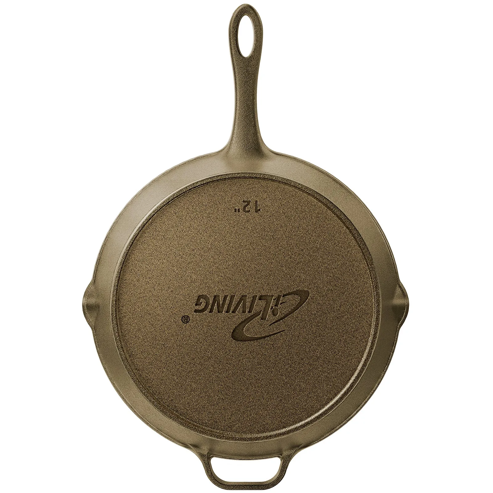 ILG8FE12S - iLiving Seasoned Modern Heirloom Mirror Polished Cast Iron Skillet Pan 12" (2.0" Wall Height/2.7 L)