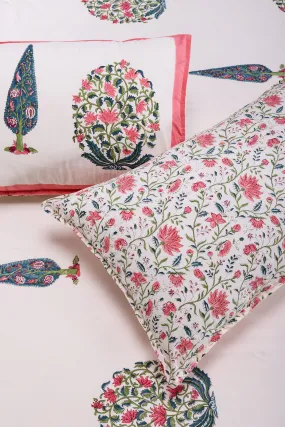 Kainat Flower Cream Cotton Percale Bedsheet