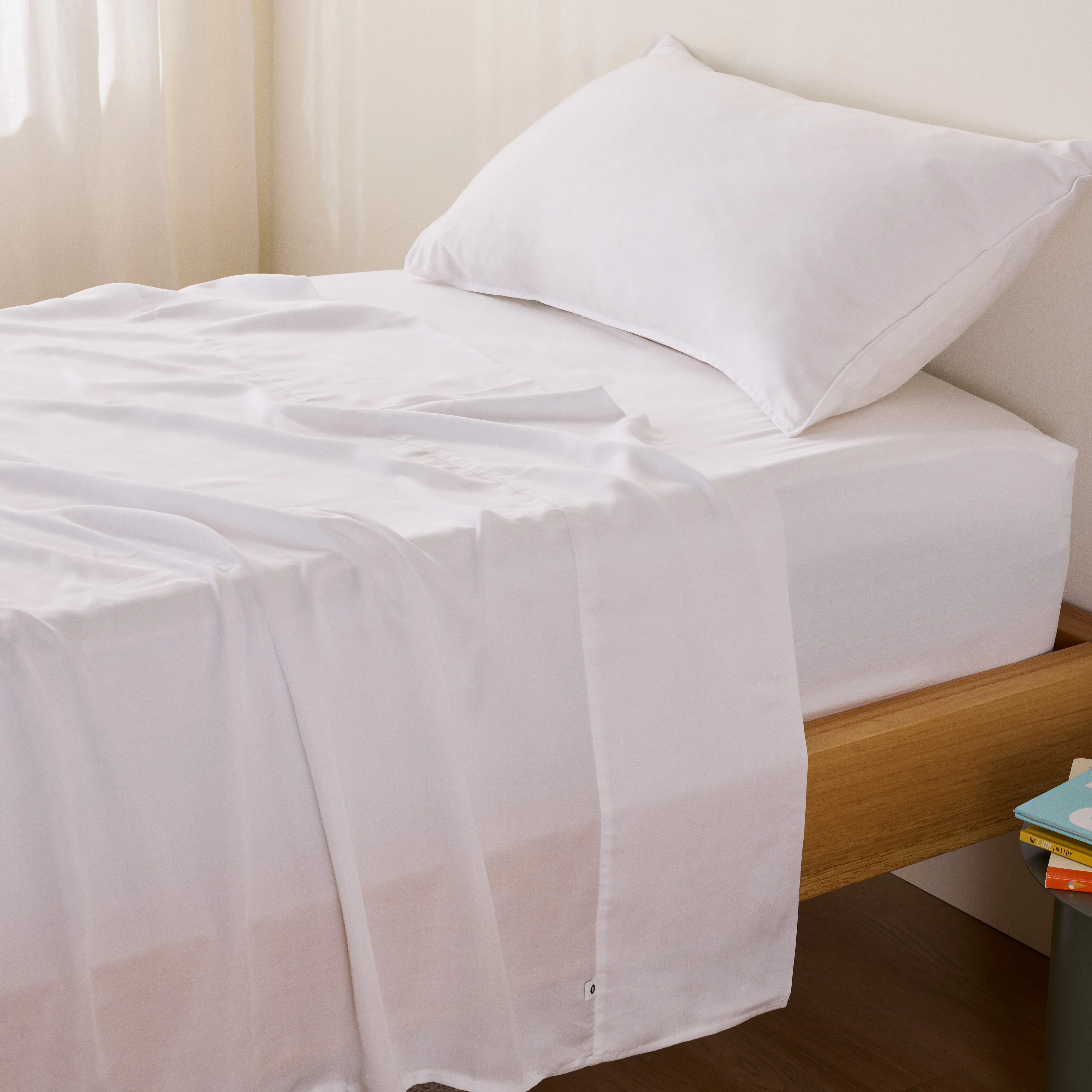 Kane Bamboo - White Kids Flat Sheet