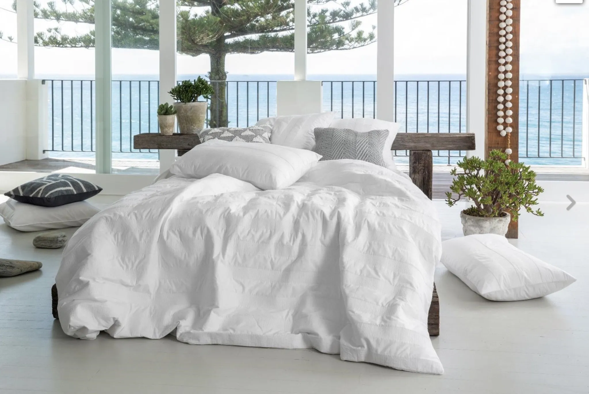 KAS Ivy White Embroidered Quilt Cover Set