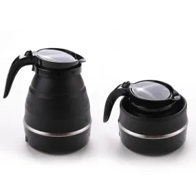 Kuber Industries Foldable Electric Kettle 600 ML | Silicone Body With 304-Stainless Steel Base | Leak Proof Design | Multipurpose Portable Electric Kettle for Travel, Office & Home | 600W | Black