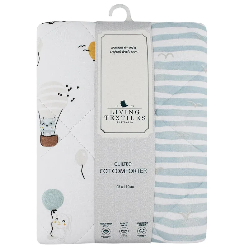 Living Textiles Reversible Quilted Cot Comforter - Up Up & Away