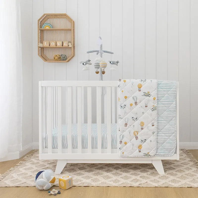 Living Textiles Reversible Quilted Cot Comforter - Up Up & Away