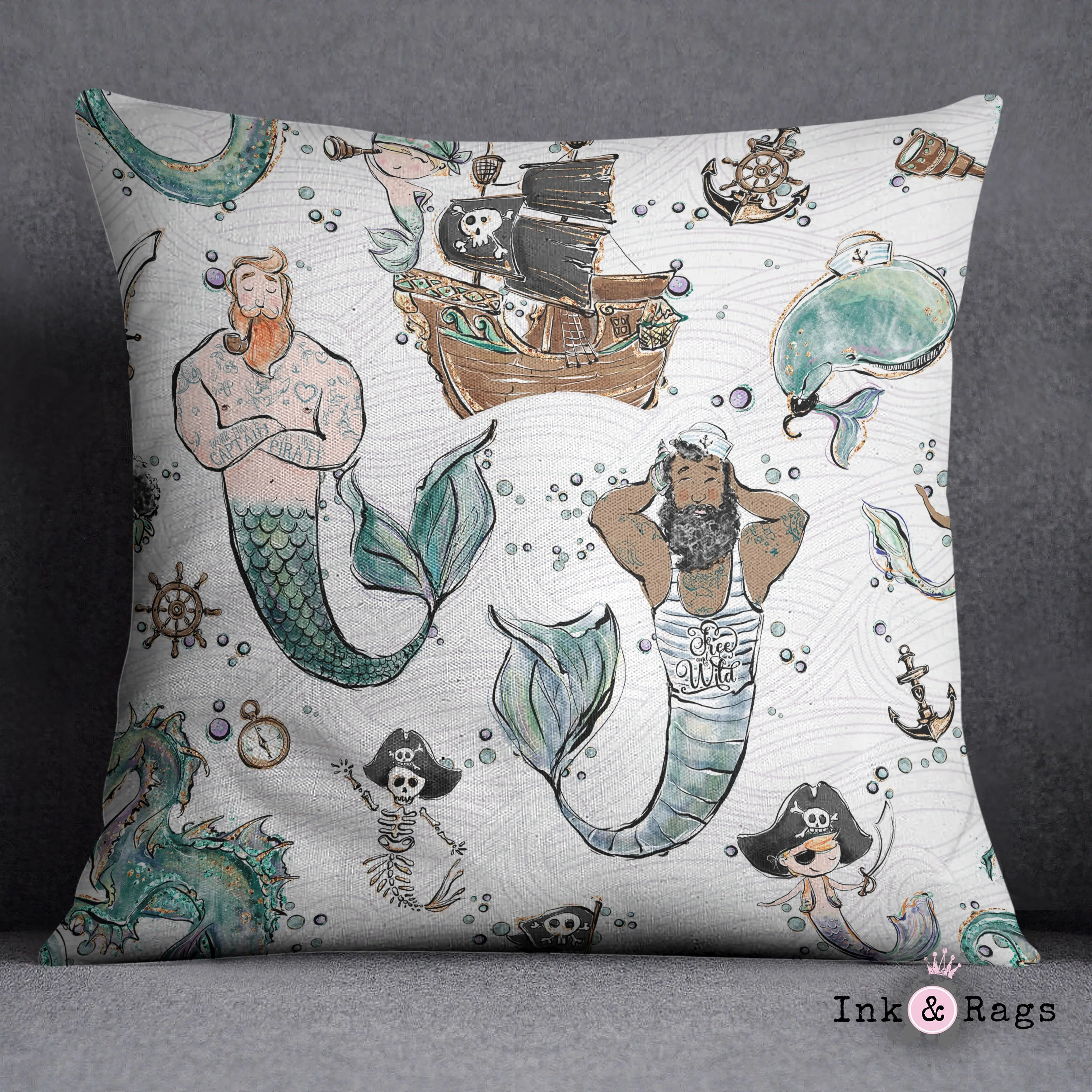 Majestic Merman and Merboy Pirate Dragon Crib and Toddler Bedding Collection