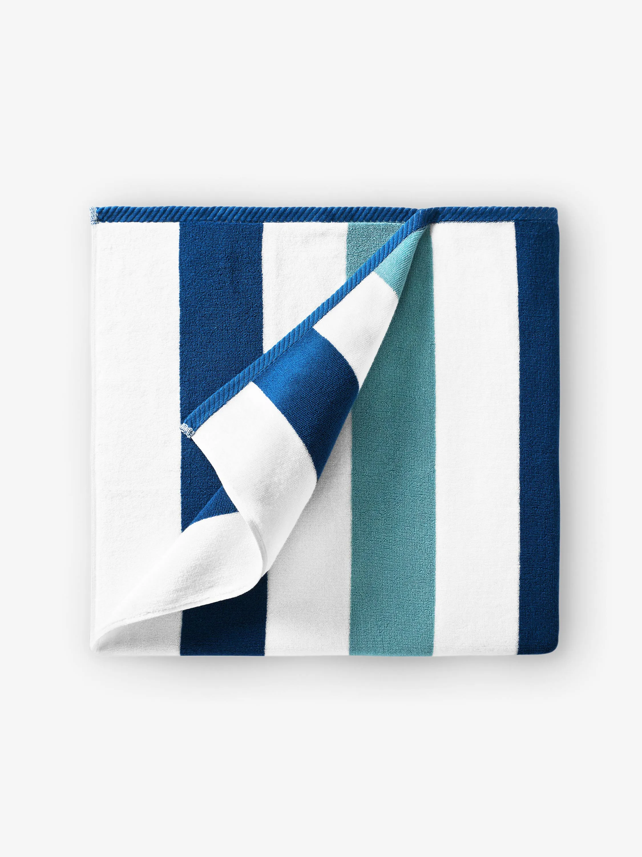 Marine Blue Sea Glass Cabana Beach Towel