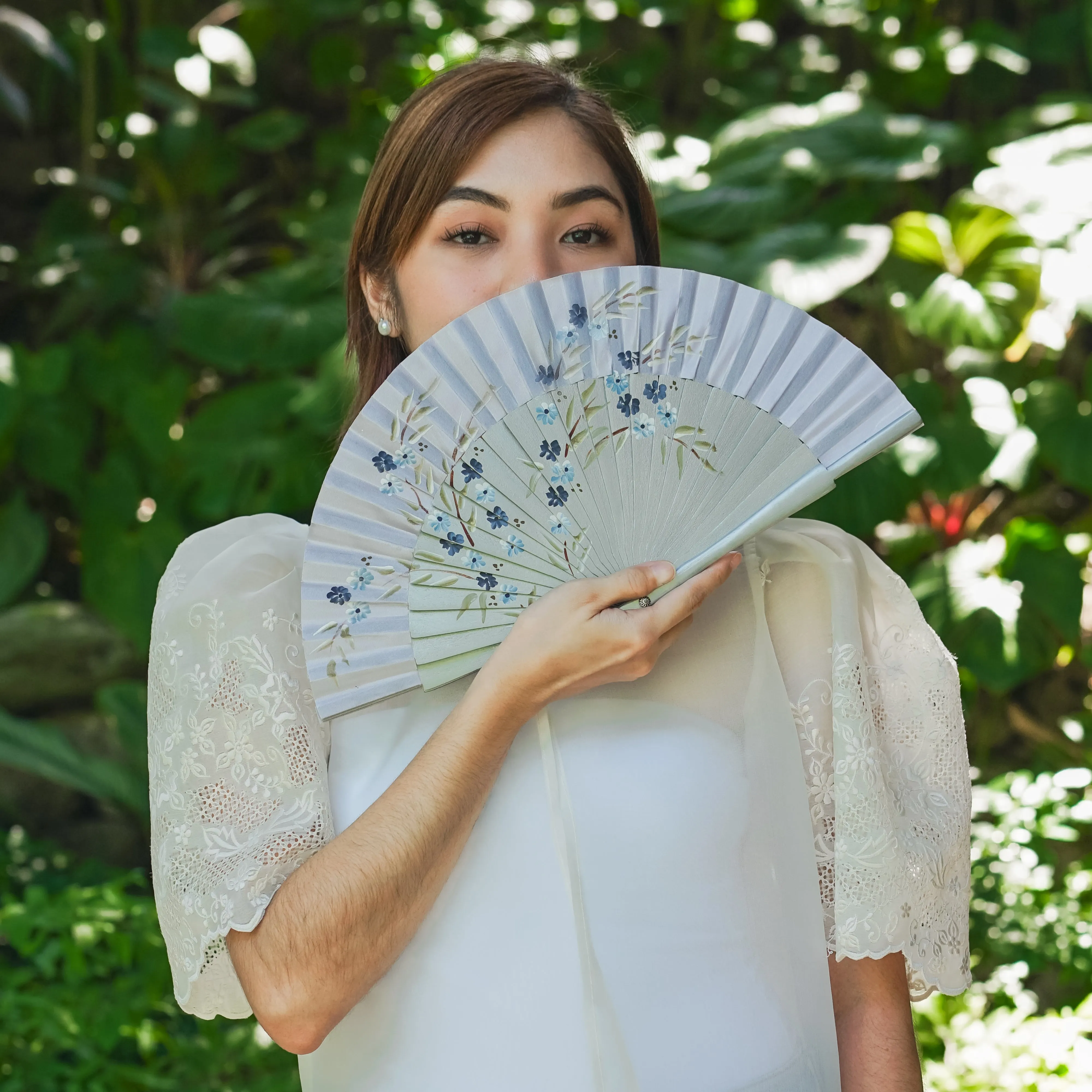 Metallic Hand Painted Fans