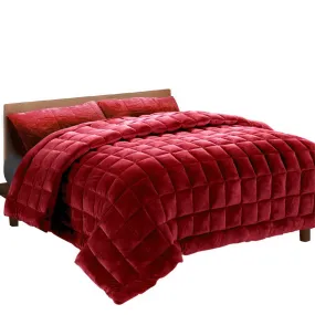 Mink Quilt Queen Size Burgundy