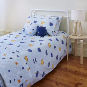 Monsters Kids Blue Quilt Cover Set