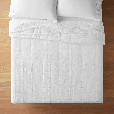 New - Full/Queen Waffle Matelasse Quilt White - Threshold designed with Studio McGee