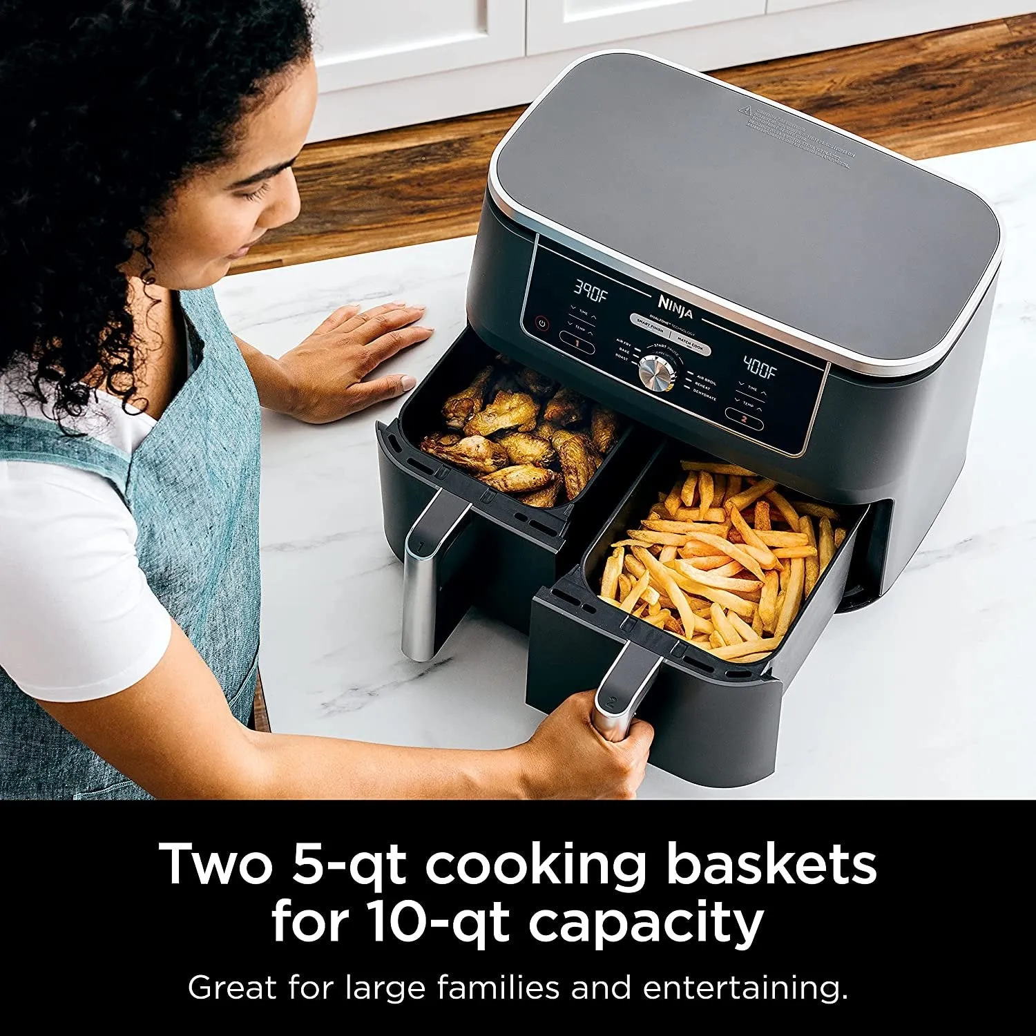 Ninja DZ401 Foodi 6-in-1 10-qt. XL 2-Basket Air Fryer