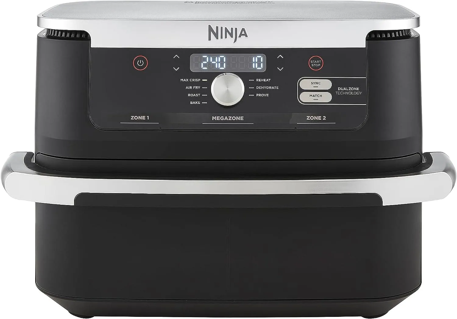 Ninja Foodi FlexDrawer Air Fryer AF500UK - 7-in-1, Dual Zone with Removable Divider, 10.4L Capacity, Non-Stick, Dishwasher Safe, Black