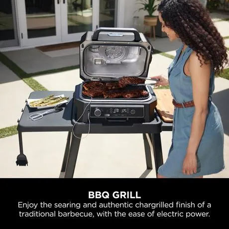 Ninja OG850UK Pro XL Electric BBQ Grill and Smoker with Cover OG850UKKIT Open Box Clearance