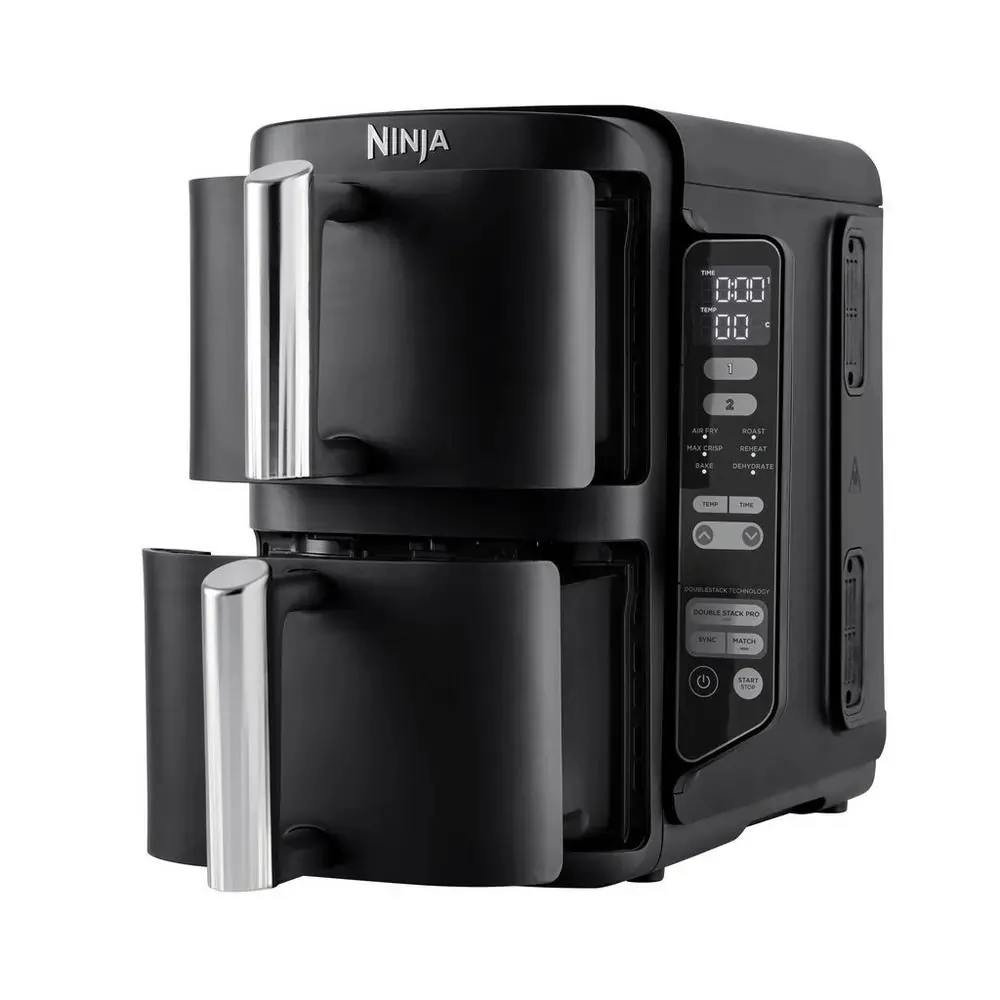 Ninja SL300UK 7.6 Litre 2-Drawer Double Stack Air Fryer, Black