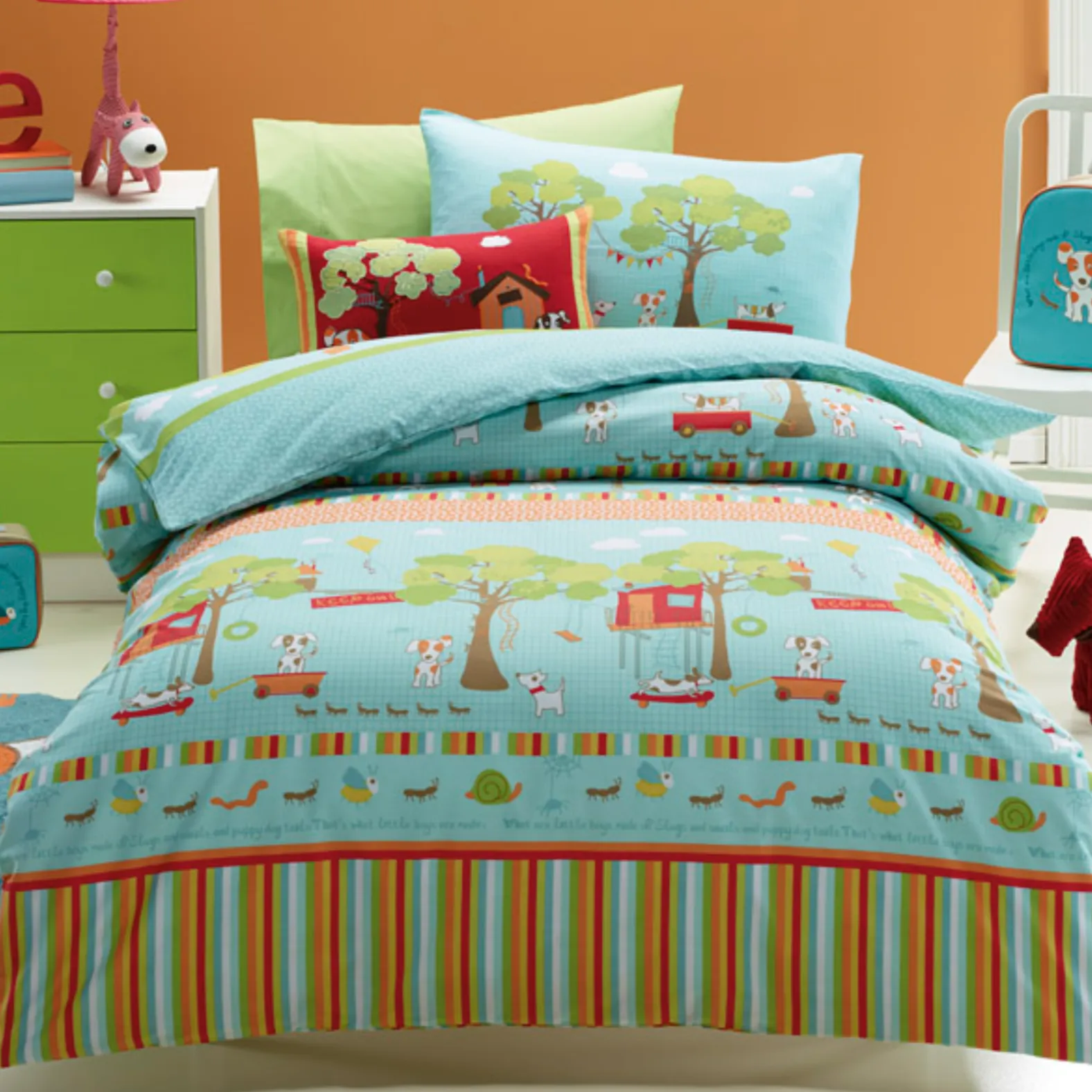 Oliver Puppy Kids Quilt Cover Set Jiggle Giggle Sale