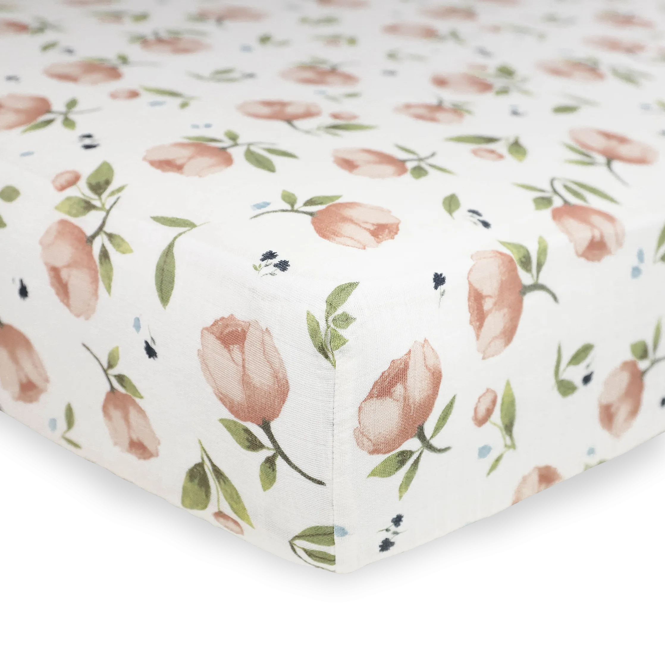 Organic Cotton Muslin Crib Sheet - Watercolor Floret