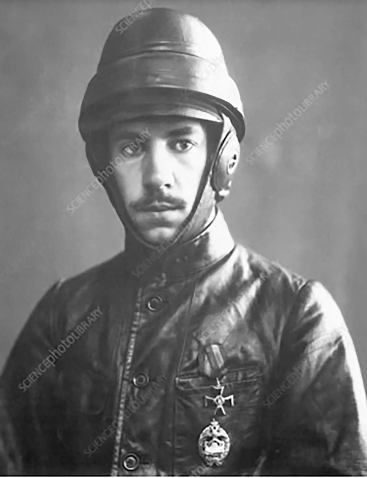 Original French WWI Armée de l'Air Air Force Roold Aviation Crash Helmet With Original Period Applied Insignia, Correct Ear Pieces, Intact Label and American Luxor Goggles - Casque d’Aviateur