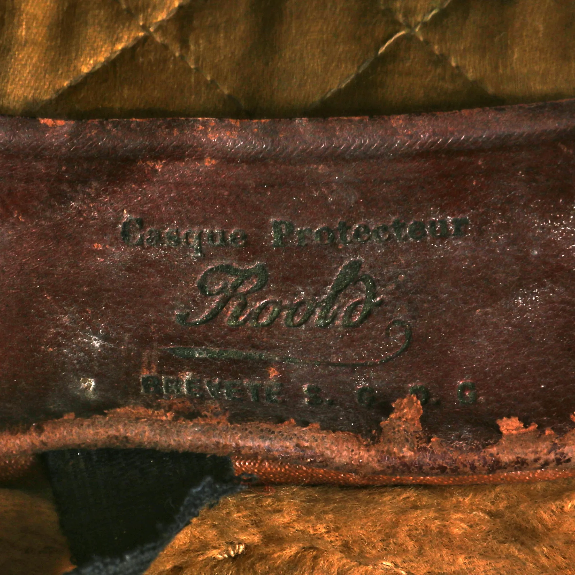 Original French WWI Armée de l'Air Air Force Roold Aviation Crash Helmet With Original Period Applied Insignia, Correct Ear Pieces, Intact Label and Goggles - Casque d’Aviateur