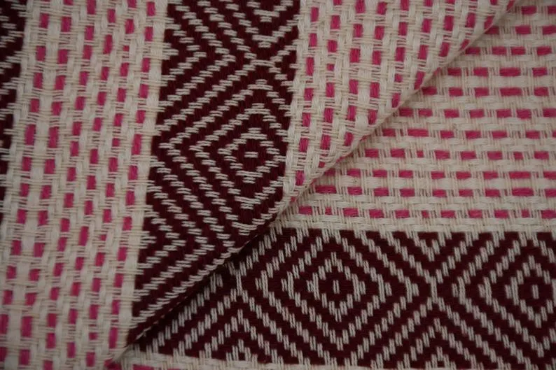 Pink and Burgundy 100% Cotton Round Beach Towel