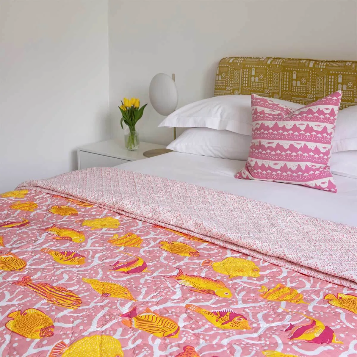 Pink Coral Reef Quilt - Single Size