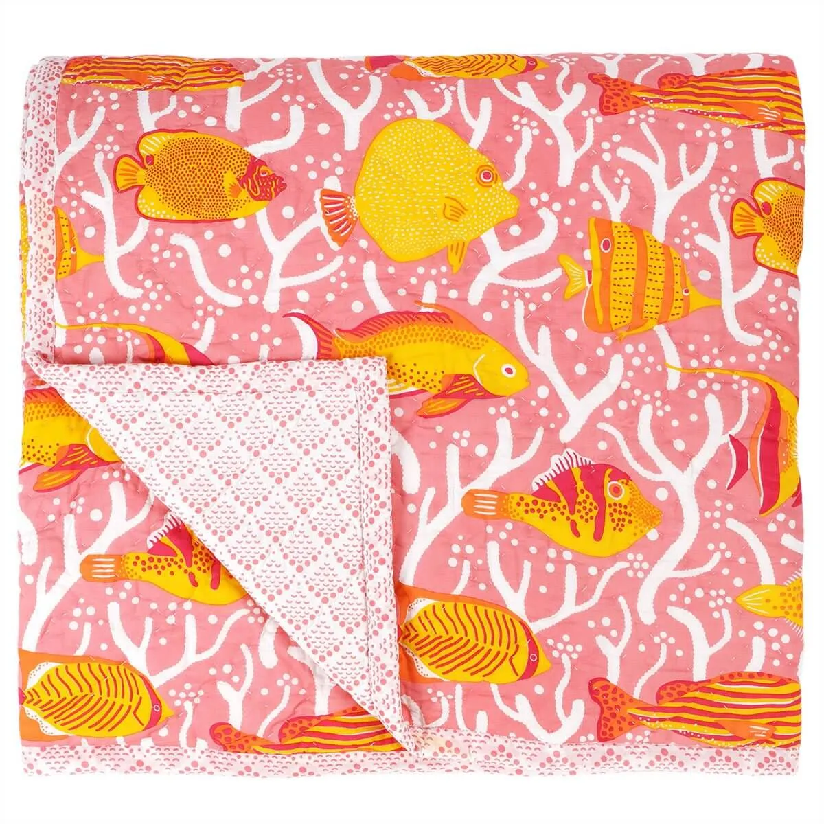 Pink Coral Reef Quilt - Single Size