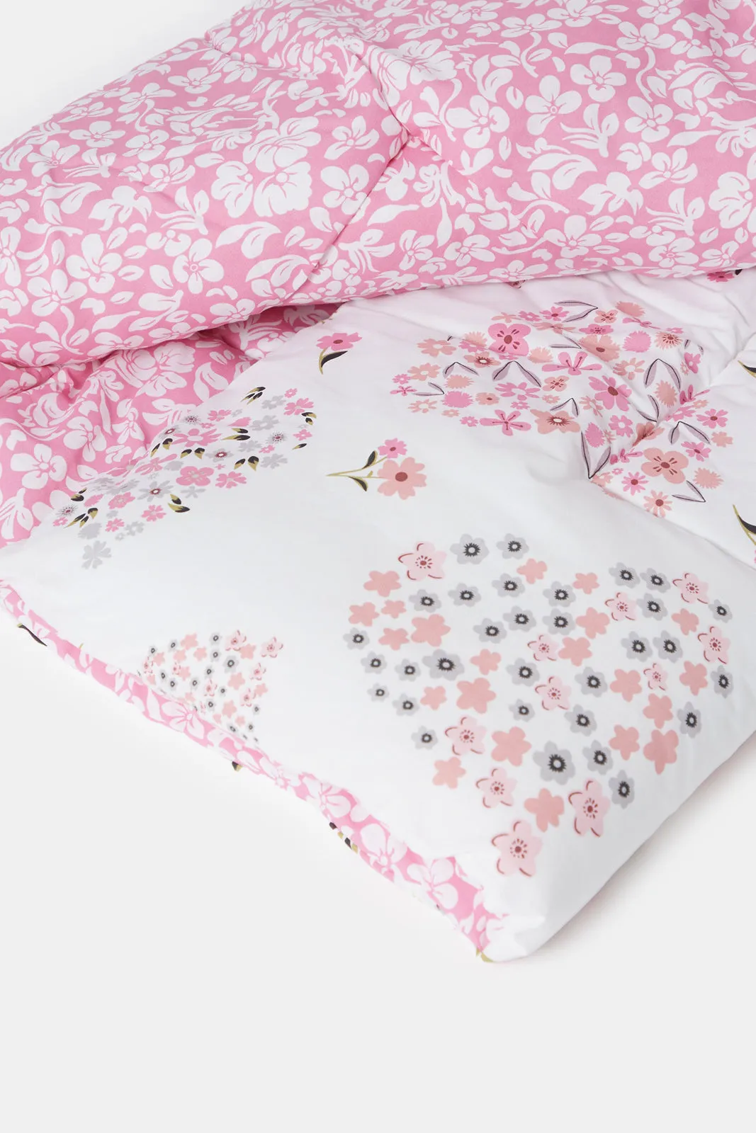 Pink Heart Printed Kids Comforter (Single Size)