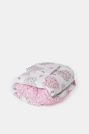 Pink Heart Printed Kids Comforter (Single Size)