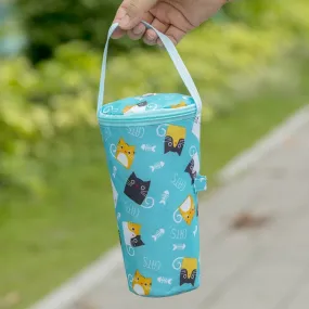 Portable Milk Tea Tote Bag Heat Preservation Eco-friendly Handbag Carrying Insulated Cup Cover, Style: Cats