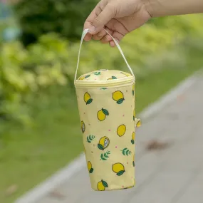 Portable Milk Tea Tote Bag Heat Preservation Eco-friendly Handbag Carrying Insulated Cup Cover, Style: Lemon