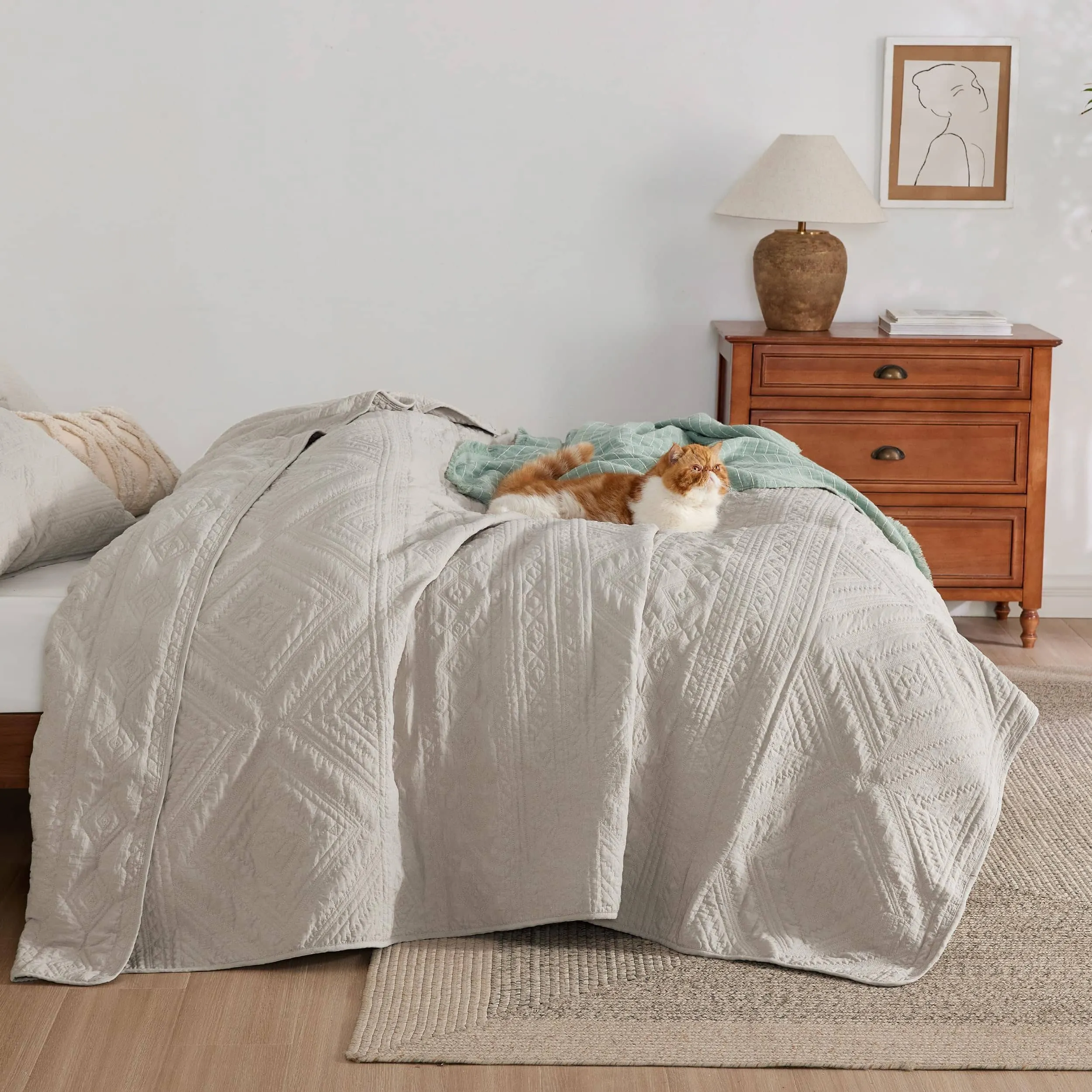 Prewashed Microfiber Quilt Set