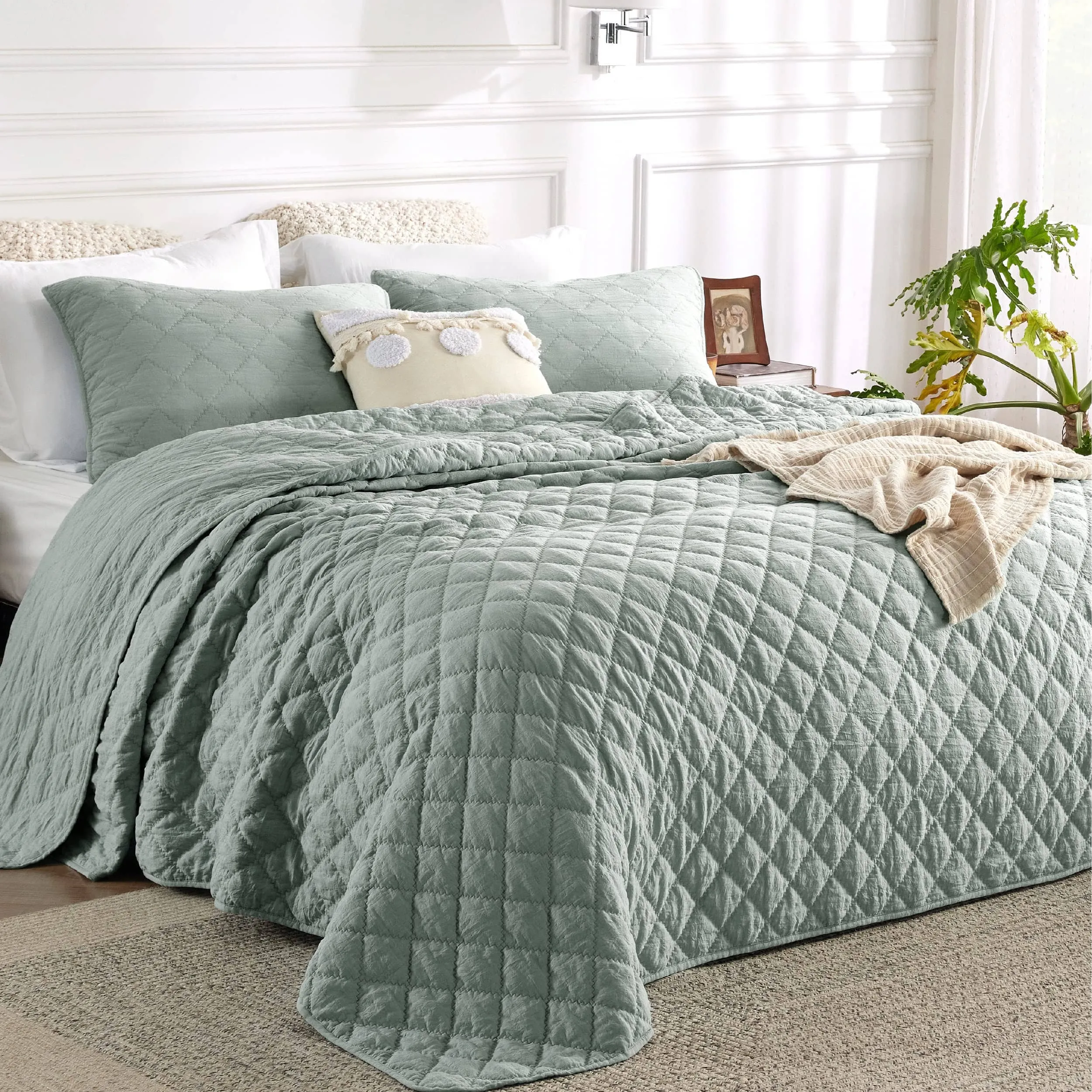 Prewashed Microfiber Quilt Set