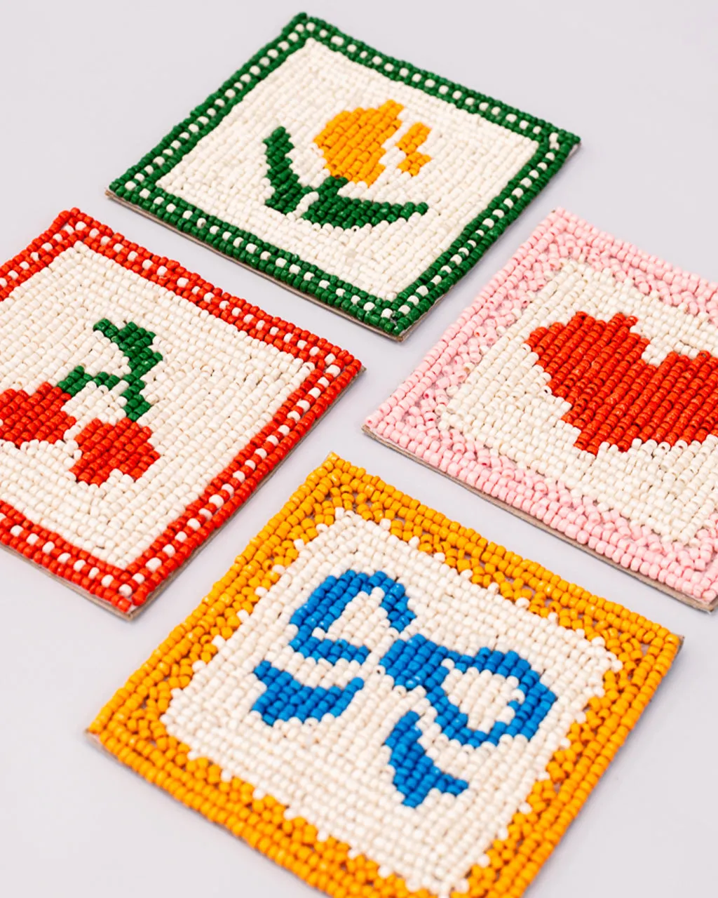 Quilt Beaded Coaster Set