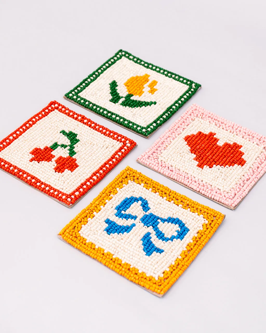 Quilt Beaded Coaster Set