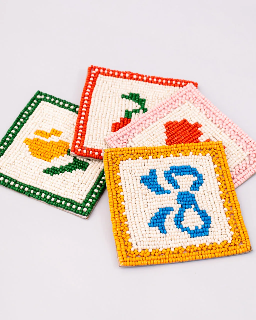 Quilt Beaded Coaster Set