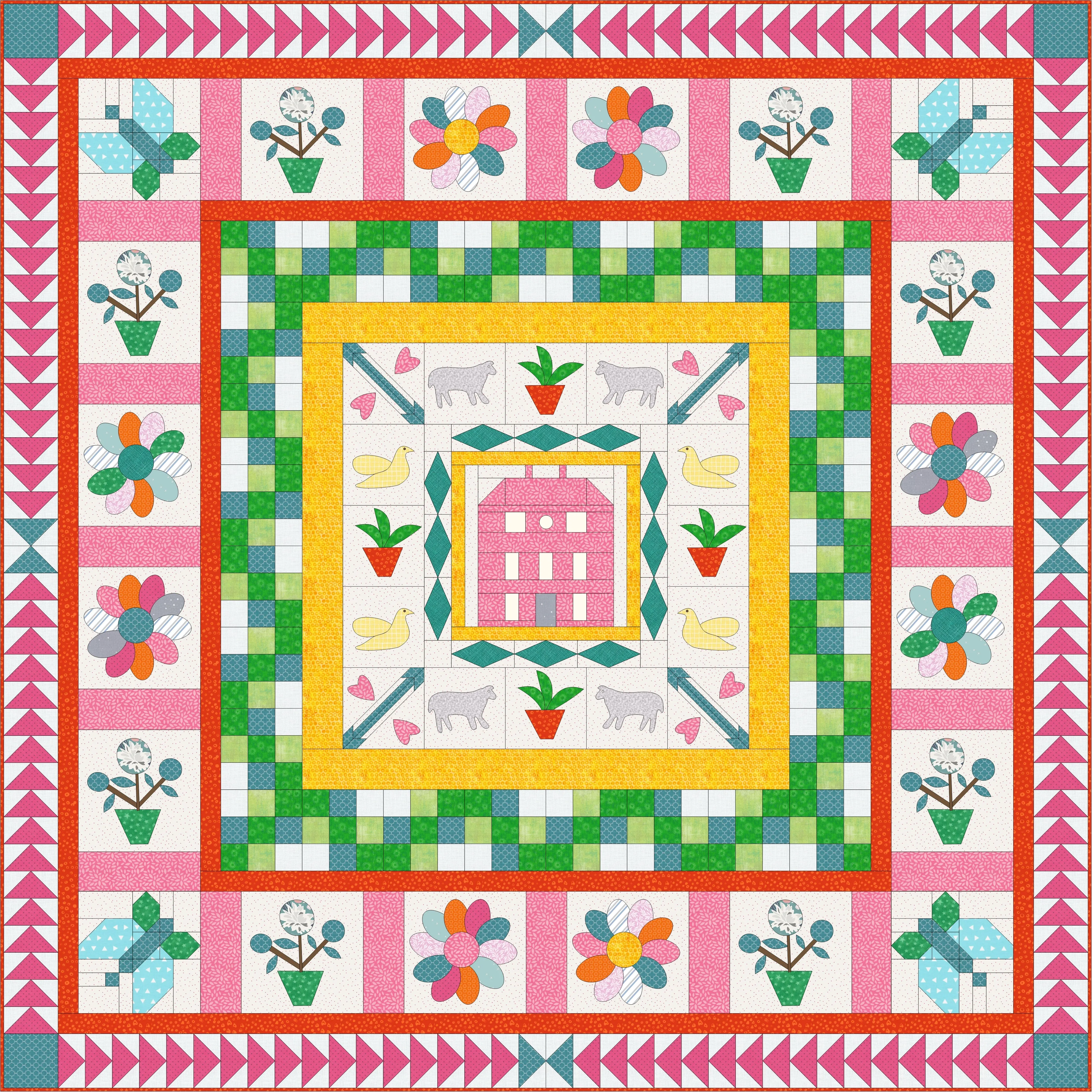 Red Manor House Quilt Pattern