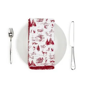 Red Winter Toile Napkins S/4