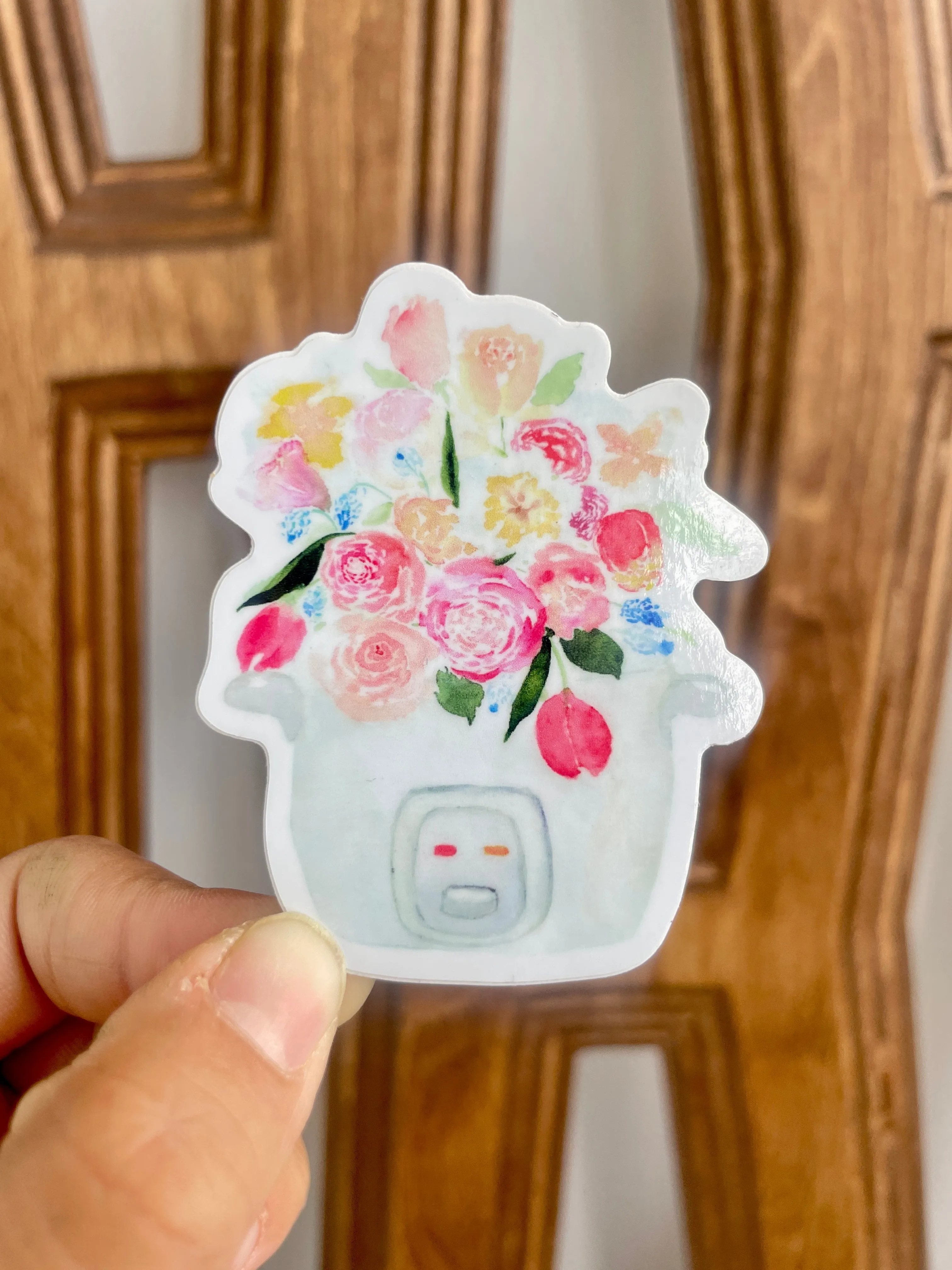 Rice Cooker Florals Sticker