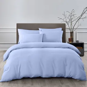 Royal Comfort 2000TC 6 Piece Bamboo Sheet & Quilt Cover Set Cooling Breathable Queen Light Blue