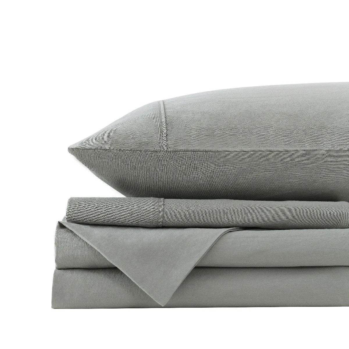 Royal Comfort Vintage Washed 100% Cotton Quilt Cover Set Bedding Ultra Soft Double Grey