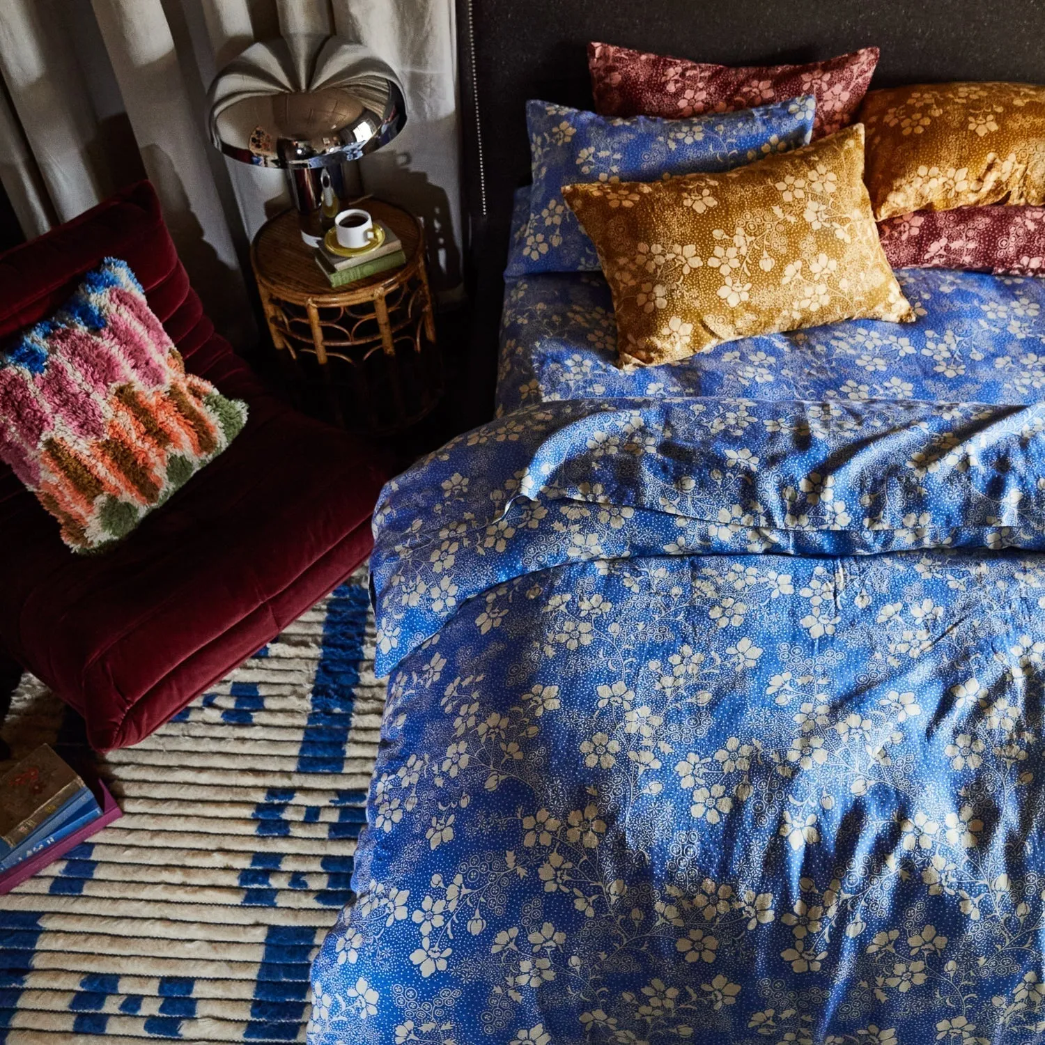 Salina Linen Quilt Cover - Lapis