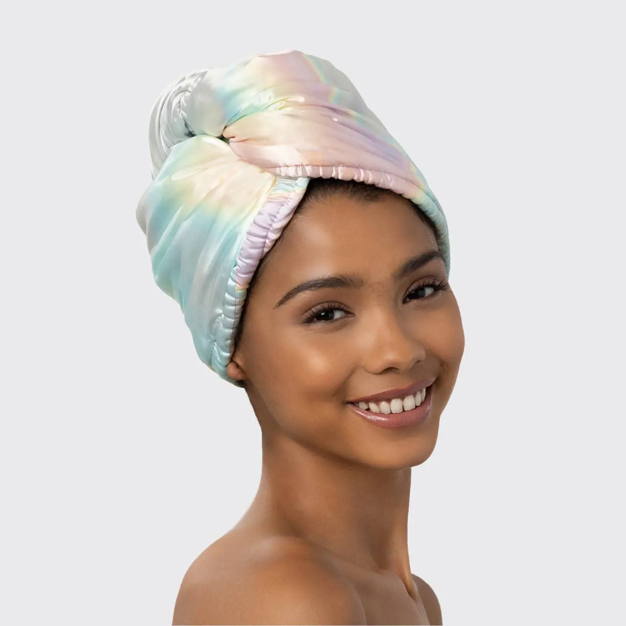 Satin-Wrapped Hair Towel - Aura